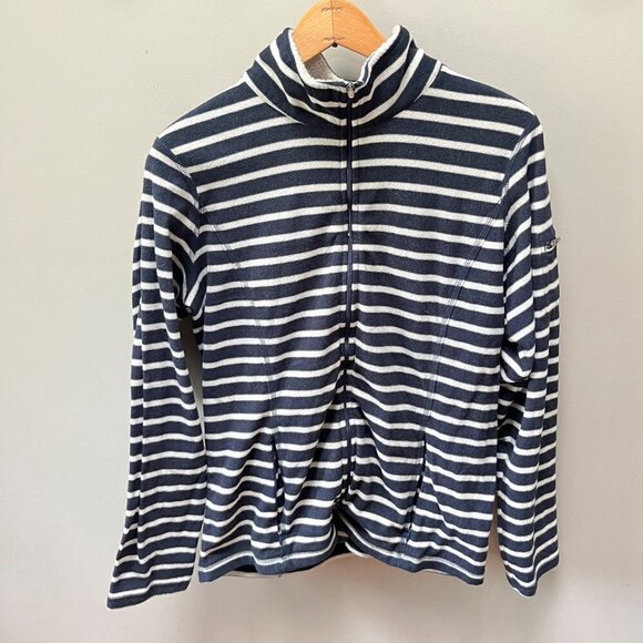 L. L. Bean‎ Striped Fleece Sweatshirt with Sherpa Lining- Size M - Picture 1 of 5